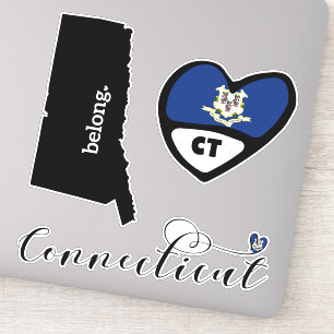 Liebe Connecticut, 3 Designs, Stickers Die schneid Aufkleber