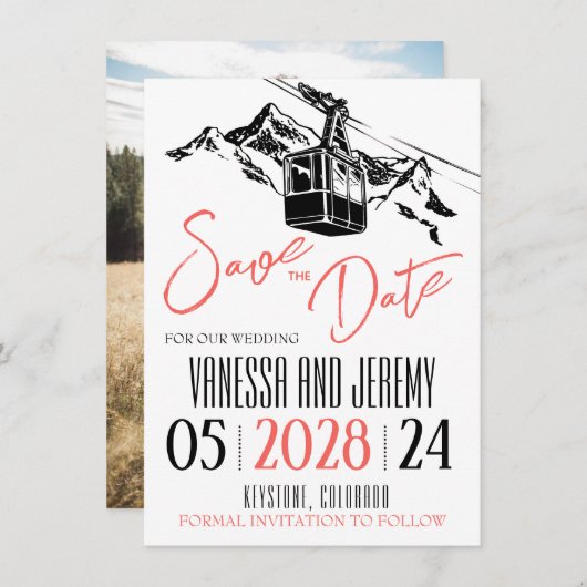 Liebe Coral Save The Date (Vorne/Hinten)
