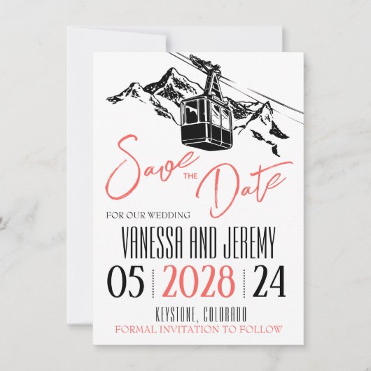 Liebe Coral Save The Date (Vorderseite)