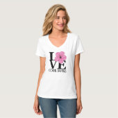 LIEBE Coral Springs Florida Pink Hibiskus T-Shirt (Vorderseite Vollansicht)