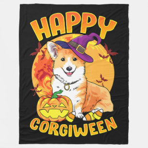 Liebe Corgi Dog Halloween Candy Pumpkin Niedlich F Fleecedecke