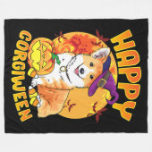Liebe Corgi Dog Halloween Candy Pumpkin Niedlich F Fleecedecke (Vorderseite (Horizontal))
