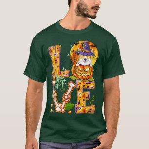 Liebe Corgi Hexch Pumpkin Beängstigende Halloween  T-Shirt