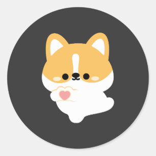 Liebe Corgi Runder Aufkleber