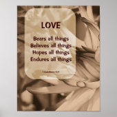 Liebe Corinthians 13:7 Inspiration Zitat Poster (Vorne)