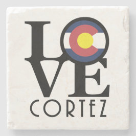LIEBE Cortez Colorado Steinuntersetzer