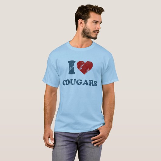 Liebe Cougars Vintager T - Shirt (Vorne ganz)