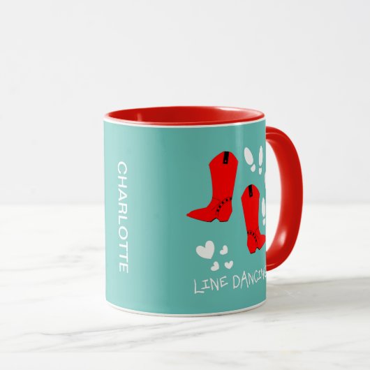 Liebe Country Line Tanz Personalisiert Tasse (VorderseiteRechts)