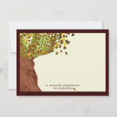 Liebe Couple Falling Hearts Eichenbaum Hochzeit Ei Einladung (Rückseite)