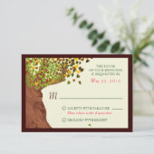Liebe Couple Falling Hearts Oak Tree UAWG RSVP Karte (Stehend Vorderseite)