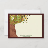 Liebe Couple Falling Hearts Oak Tree UAWG RSVP Karte (Rückseite)