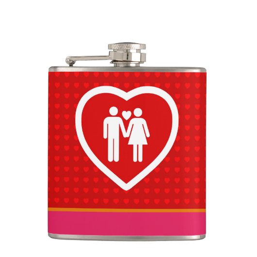 Liebe Couple Flachmann (Vorderseite)
