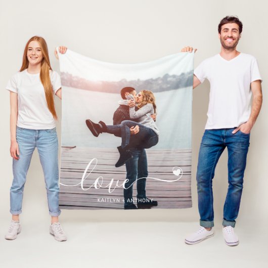 LIEBE Couple Foto Handschriftlich Personalisiert Fleecedecke (Beispiel)