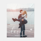 LIEBE Couple Foto Handschriftlich Personalisiert Fleecedecke (Vorderseite)