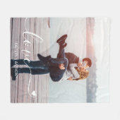 LIEBE Couple Foto Handschriftlich Personalisiert Fleecedecke (Vorderseite (Horizontal))