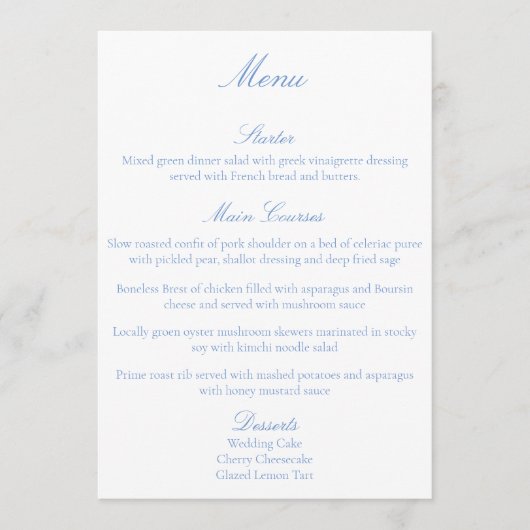 Liebe Couple Menükarte (Vorderseite)