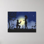 Liebe Couple Moderne Verlobung Silhouetten Leinwanddruck (Vorderseite)