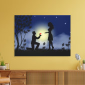 Liebe Couple Moderne Verlobung Silhouetten Leinwanddruck (Insitu (Wohnzimmer))