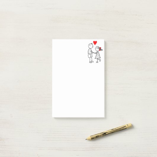 Liebe Couple Post-it® Notes - Anpassbar Post-it Klebezettel (Auf Schreibtisch)