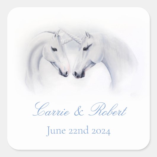 Liebe Couple Quadratischer Aufkleber (Vorderseite)