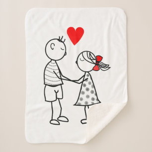Liebe Couple Sherpa Blanket - Ihre Farben - Text Sherpadecke