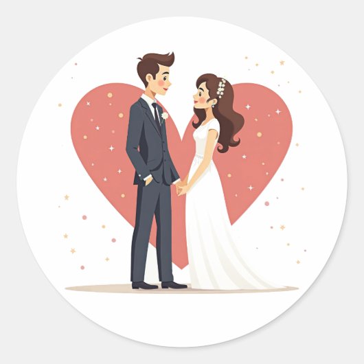 Liebe Couple Wedding Sticker (Vorderseite)