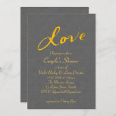 Liebe Couple's Dusche Einladung auf graue Wäsche (Vorne/Hinten)