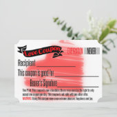 Liebe Coupon BLANK Einladung (Stehend Vorderseite)