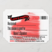 Liebe Coupon BLANK Einladung (Vorne/Hinten)