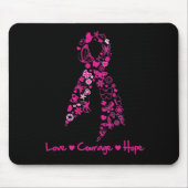 Liebe Courage Hope Butterfly - Brustkrebs Mousepad (Vorne)