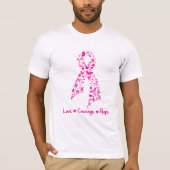 Liebe Courage Hope Butterfly - Brustkrebs T-Shirt (Vorderseite)