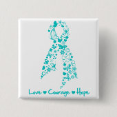 Liebe Courage Hope Butterfly - Eierstockkrebs Button (Vorderseite)