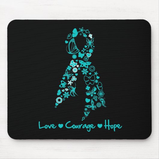 Liebe Courage Hope Butterfly - Eierstockkrebs Mousepad (Vorne)