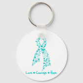 Liebe Courage Hope Butterfly - Eierstockkrebs Schlüsselanhänger (Vorderseite)