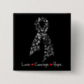 Liebe Courage Hope Butterfly - Hirnkrebs Button (Vorderseite)