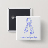 Liebe Courage Hope Butterfly - Ösophaguskrebs Button (Vorne & Hinten)