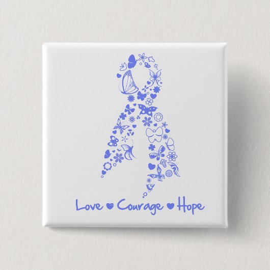 Liebe Courage Hope Butterfly - Ösophaguskrebs Button (Vorderseite)
