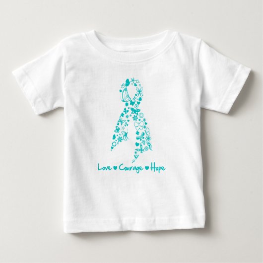 Liebe Courage Hope Butterfly - Ovarialkarzinom Baby T-shirt (Vorderseite)