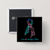 Liebe Courage Hope Butterfly - Schilddrüsenkrebs Button (Vorne & Hinten)