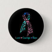 Liebe Courage Hope Butterfly - Schilddrüsenkrebs Button (Vorderseite)