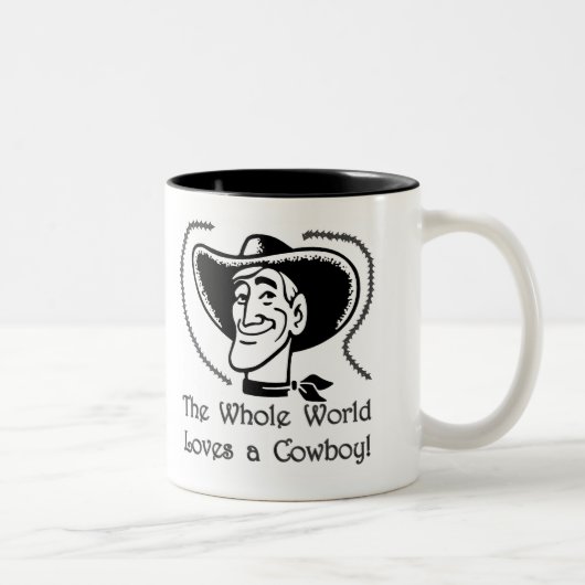 Liebe Cowboy Zweifarbige Tasse (Rechts)