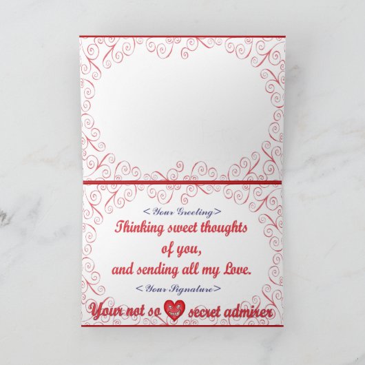 Liebe Crased Fool Feiertagskarte (Innenseite)