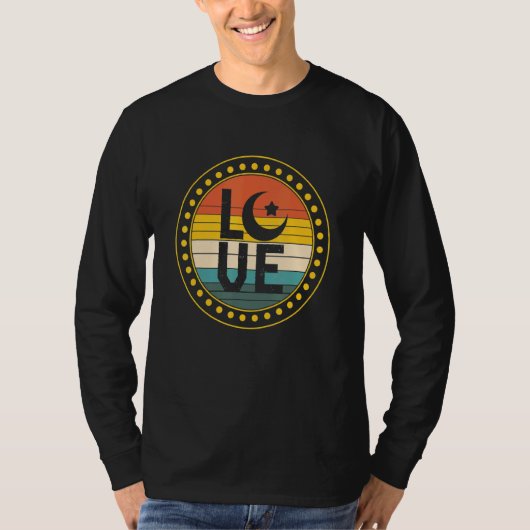 Liebe Crescent Muslime Prachen Arabisch Islam Symb T-Shirt (Vorderseite)