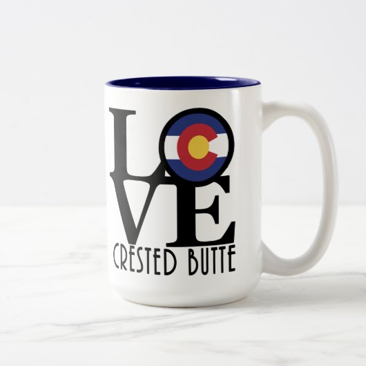 LIEBE Crested Butte Colorado 15oz Zweifarbige Tasse (Rechts)
