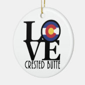 LIEBE Crested Butte Colorado Keramik Ornament (Links)