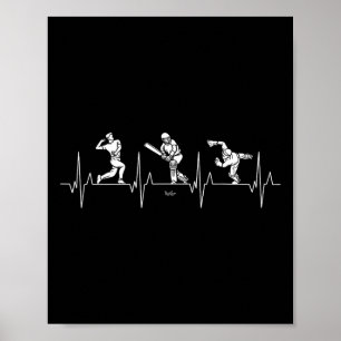 Liebe Cricket - Bowling Herzschlag Lustiges Cricke Poster