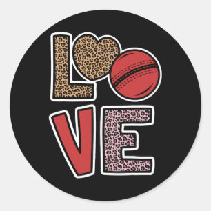 Liebe Cricket Süße Cricket Liebhaberin Cricket Spi Runder Aufkleber