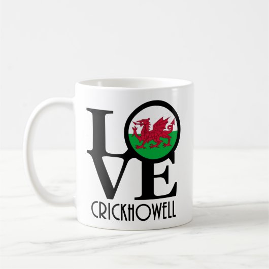 LIEBE Crickhowell Wales 11oz Kaffeetasse (Links)