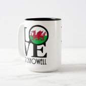 LIEBE Crickhowell Wales 15oz Zweifarbige Tasse (Vorderseite Links)