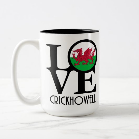 LIEBE Crickhowell Wales 15oz Zweifarbige Tasse (Links)
